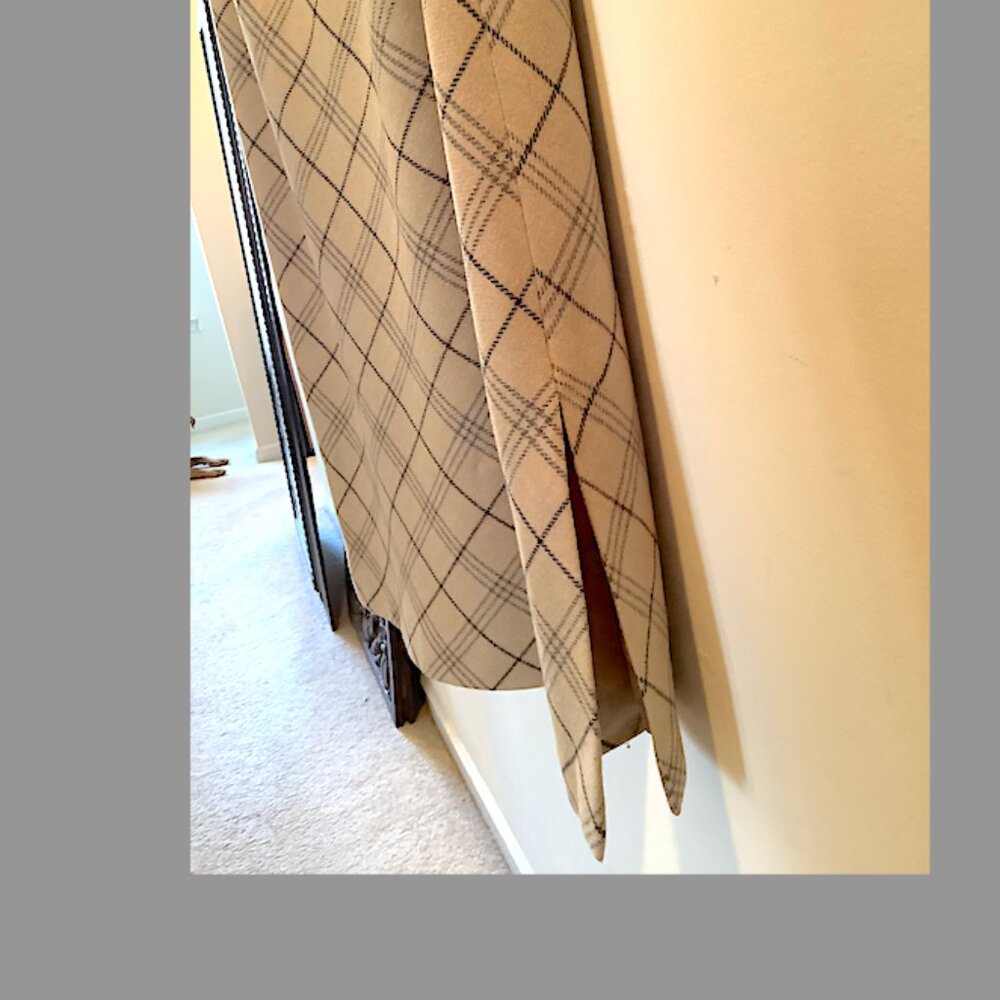Talbots Woman beige plaid Sleeveless Dress Size 14W, Wool, lined, side zip - Picture 6 of 14